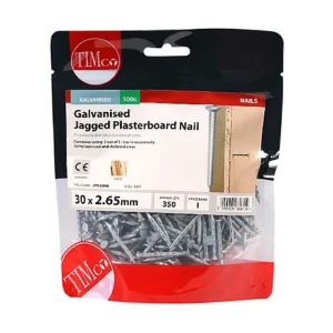 GALV JAGGED EDGE PLASTERBOARD NAILS 30 X 2.65 (1KG)