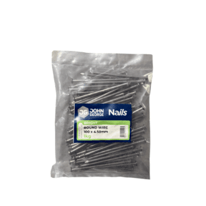 JG BRIGHT ROUND WIRE NAILS 100MM - 1KG N2RSB4100