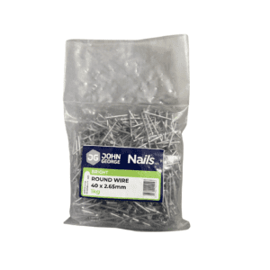 JG BRIGHT ROUND WIRE NAILS 40MM - 1KG N2RSB4040