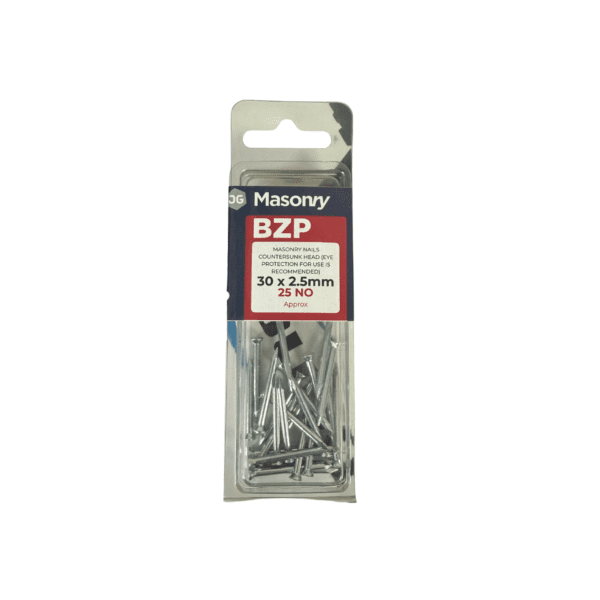 JG CLAMPAQ MASONRY NAIL BZP 30 X 2.5 (25) N6FPZ25030