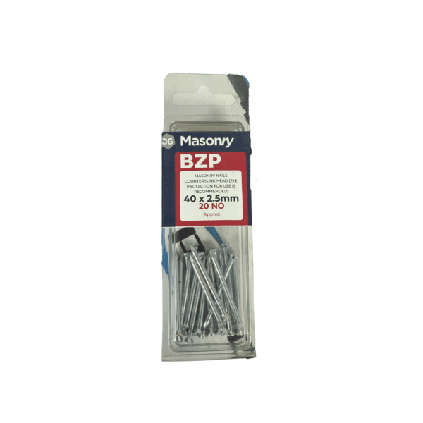 JG CLAMPAQ MASONRY NAIL BZP 40 X 2.5 (20) N6FPZ25040
