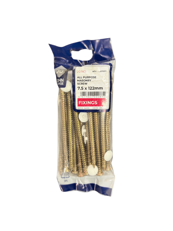 JG CONCRETE SCREW 7.5 X 122MM (20) M7VFMS075120