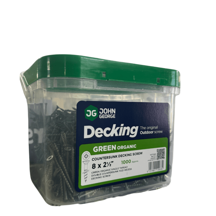 JG DECKING SCREW GREEN CSK POZI 8 X 2 1/2 (1000) SDTY1825