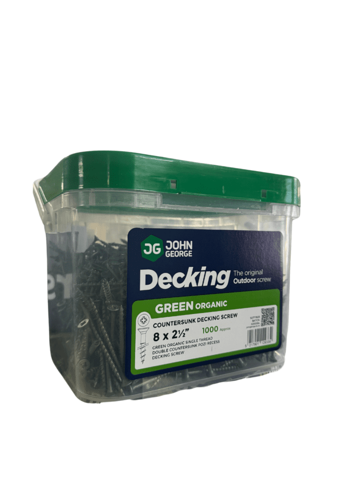 JG DECKING SCREW GREEN CSK POZI 8 X 2 1/2 (1000) SDTY1825