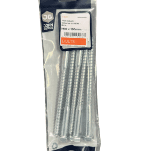 JG HEX HEAD COACH SCREW BZP M10 X 150 (5) B4HSZ10150