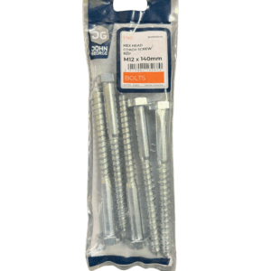 JG HEX HEAD COACH SCREW BZP M12 X 140 (5) B4HSZ12140