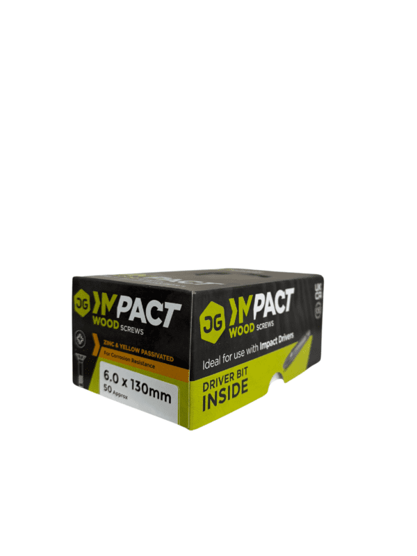JG IMPACT WOODSCREWS 6.0 X 130MM (50)