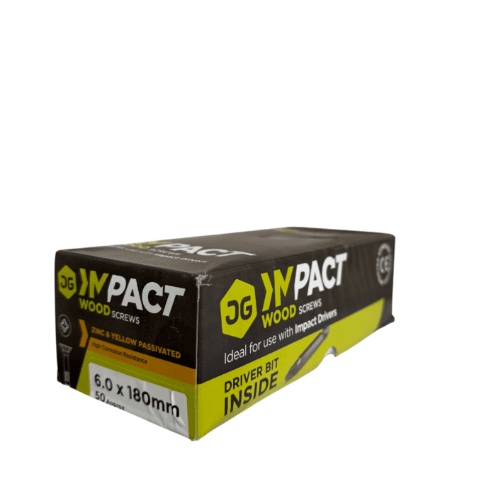 JG IMPACT WOODSCREWS 6.0 X 180MM (50)