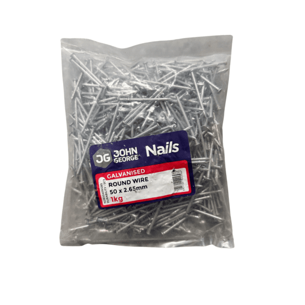 JG ROUND WIRE NAILS GALV 50 X 2.65 - 1KG N2RSG4050