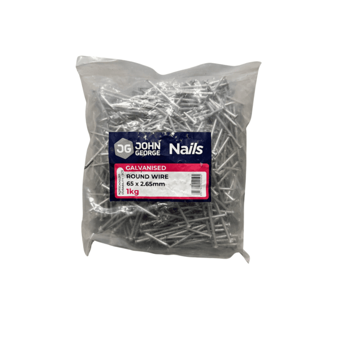 JG ROUND WIRE NAILS GALV 65 X 2.65 - 1KG N2RSG4065265