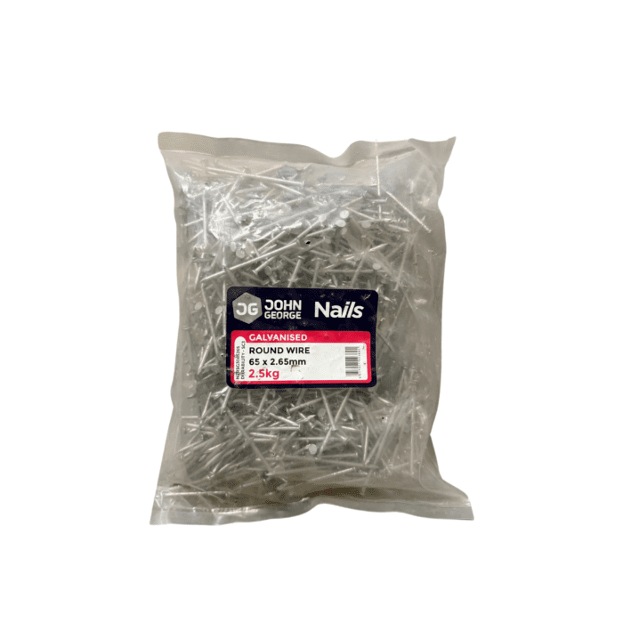 JG ROUND WIRE NAILS GALV 65 X 2.65 - 2.5KG
