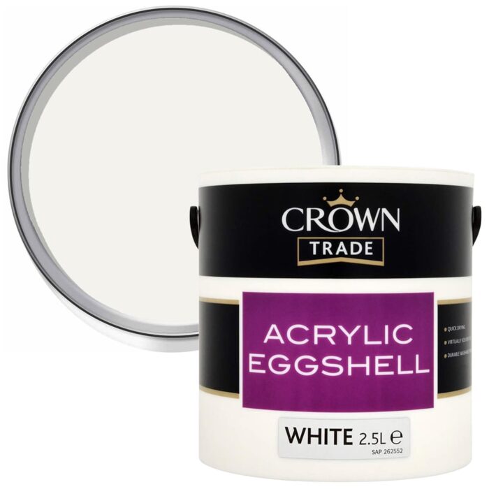 CROWN TRADE ACRYLIC EGGSHELL 2.5L - WHITE