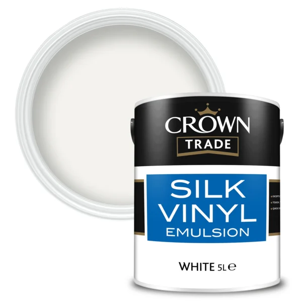 CROWN TRADE SILK VINYL EMULSION 5L - BRILLIANT WHITE
