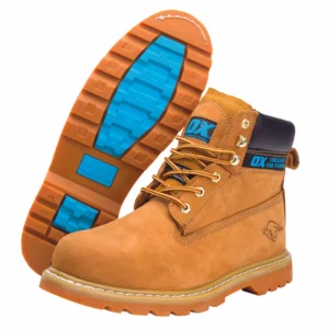OX HONEY NUBUCK SAFETY BOOTS - SIZE 10 (S242510)
