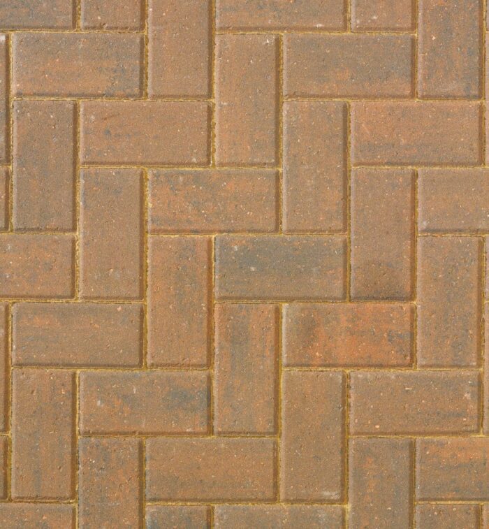 BRETT OMEGA BLOCK  PAVING 200 x 100 x 50mm BURNT OAK (PRICE PER SQ. METRE)
