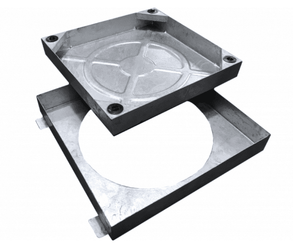 WREKIN 300X300X80MM GALV STEEL MC&F 10T SQ TO RND RECESSED (C281M/030030SQR)