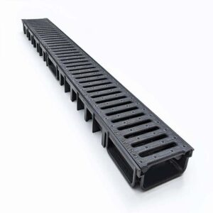 MUFLE CHANNEL SHALLOW PVC BLACK 1000MM