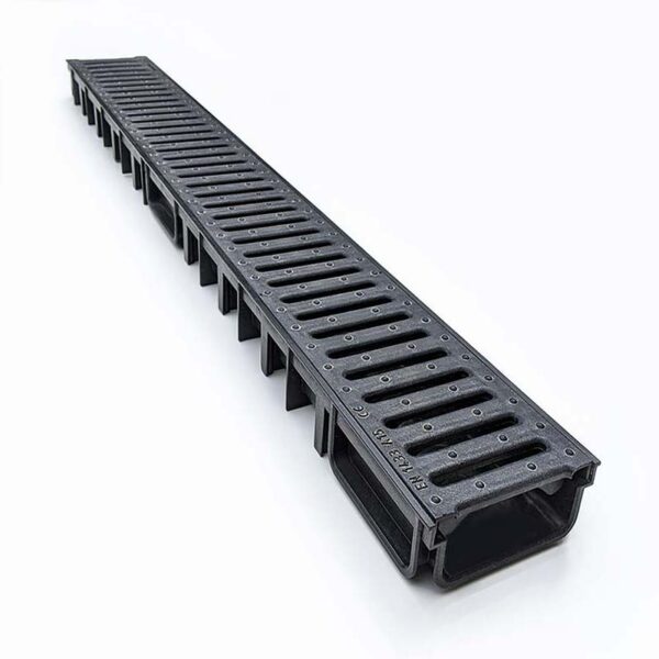 MUFLE CHANNEL SHALLOW PVC BLACK 1000MM
