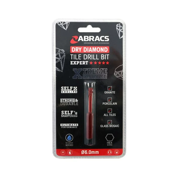 ABRACS DRY DIAMOND TILE DRILL BIT - 6mm (TDB06)