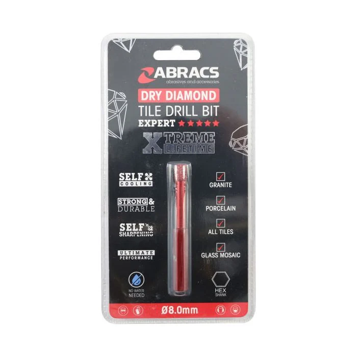 ABRACS DRY DIAMOND TILE DRILL BIT - 8mm (TDB08)