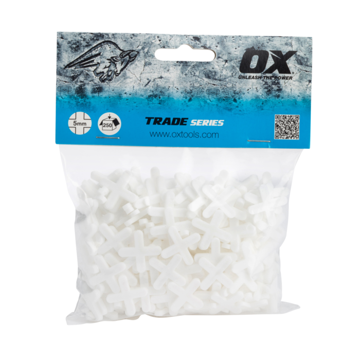 OX TRADE CROSS SHAPE TILE SPACERS (250NO)-5mm (T160905)