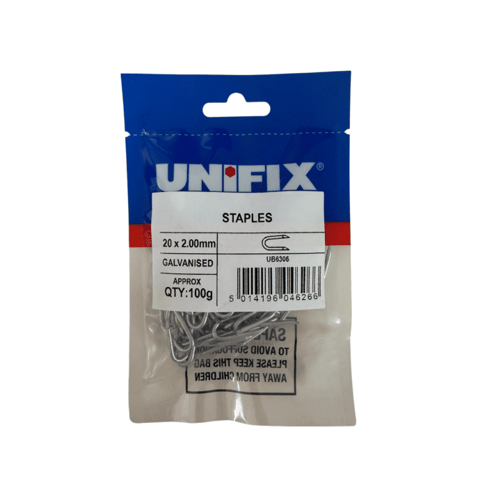 20mm GALV. STAPLES 100g BAG - UB6306