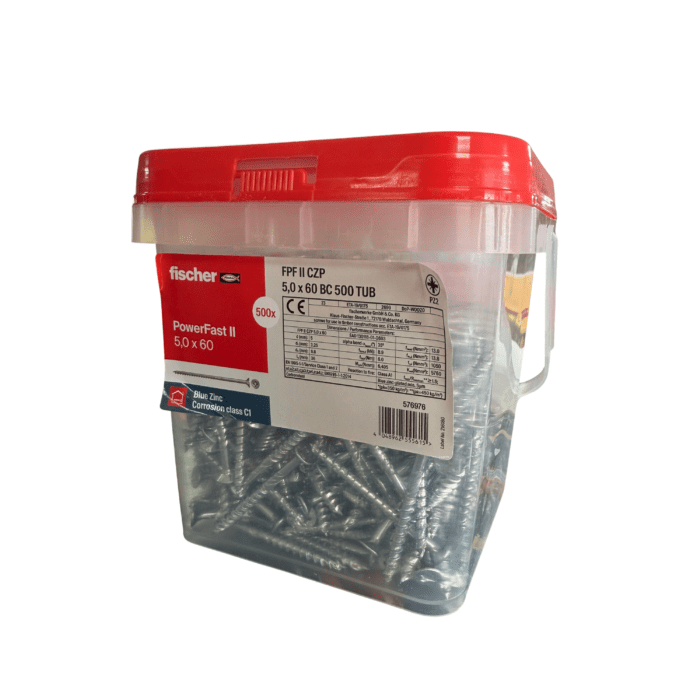 FISCHER POWER FAST SCREW  - FPF 11 CZP - 5 x 60mm (500) ref 576976