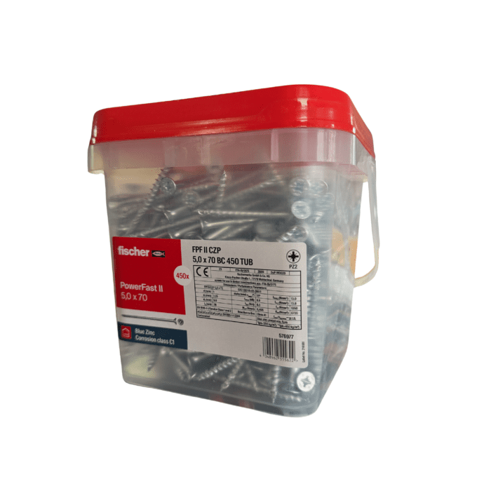 FISCHER POWER FAST SCREW  - FPF 11 CZP - 5 x 70mm (450) ref 576977