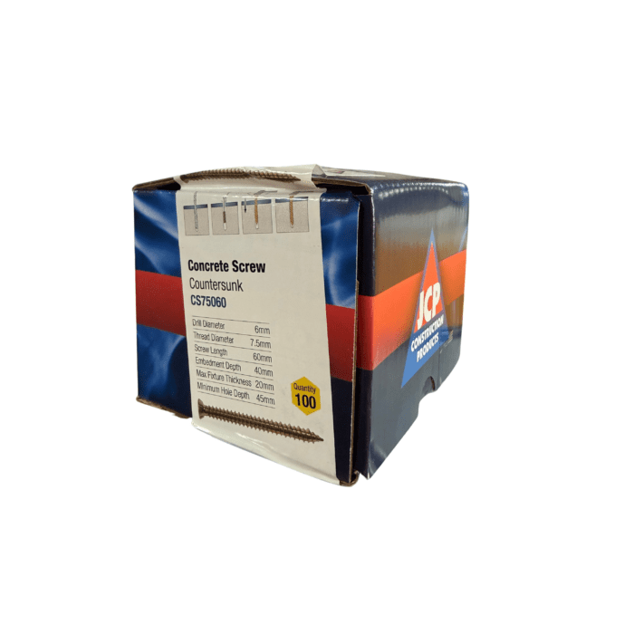 7.5 x 60mm CONCRETE SCREW - BOX 100no - CS75060