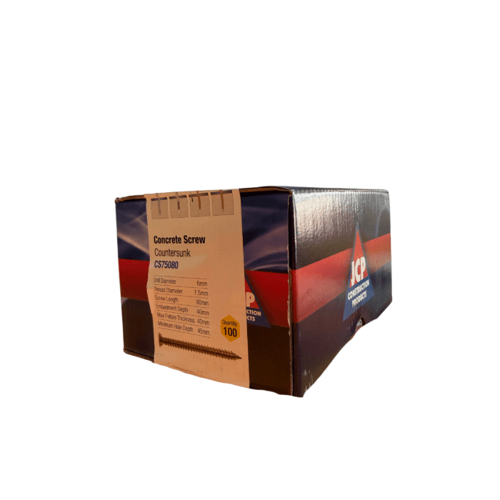 7.5 x 80mm CONCRETE SCREW - BOX 100no - CS75080