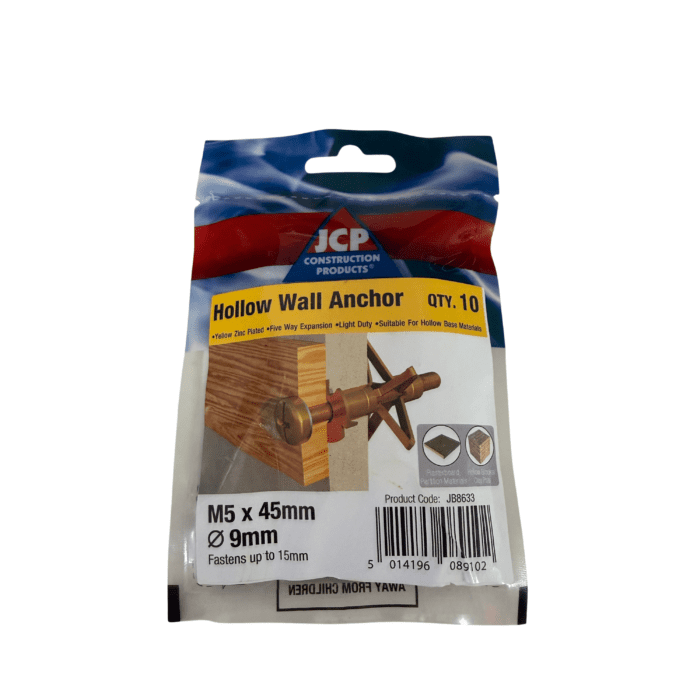 M5 x 45mm HOLLOW WALL ANCHOR - BAG 10no - JB8633