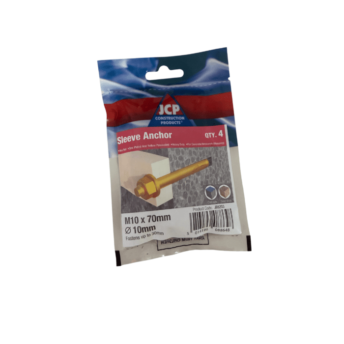 M8 x 70mm SLEEVE ANCHORS ZYP BAG 4no - JB8203
