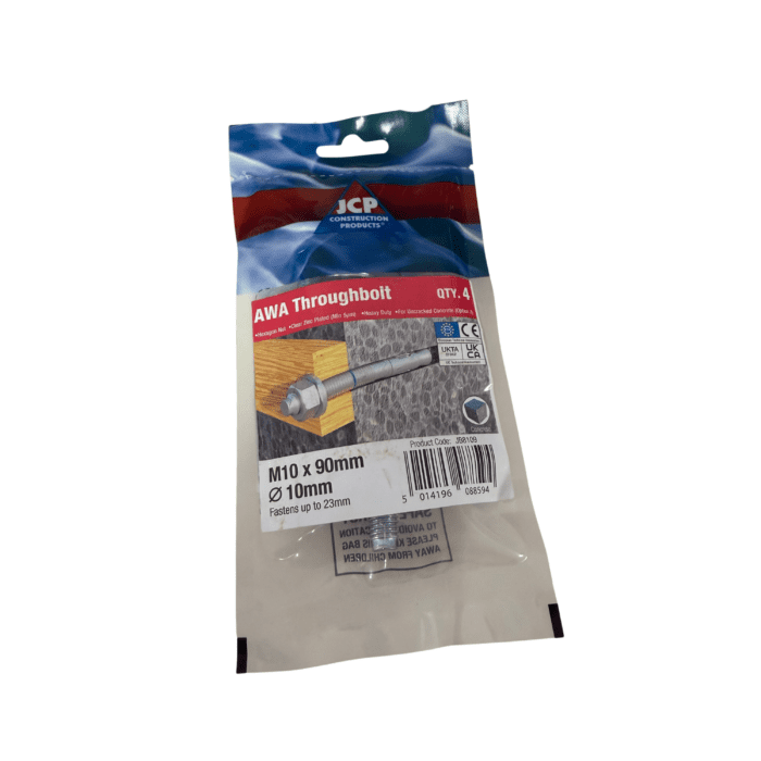 M10 x 90mm THROUGH BOLT BZP BAG 4no - JB8109