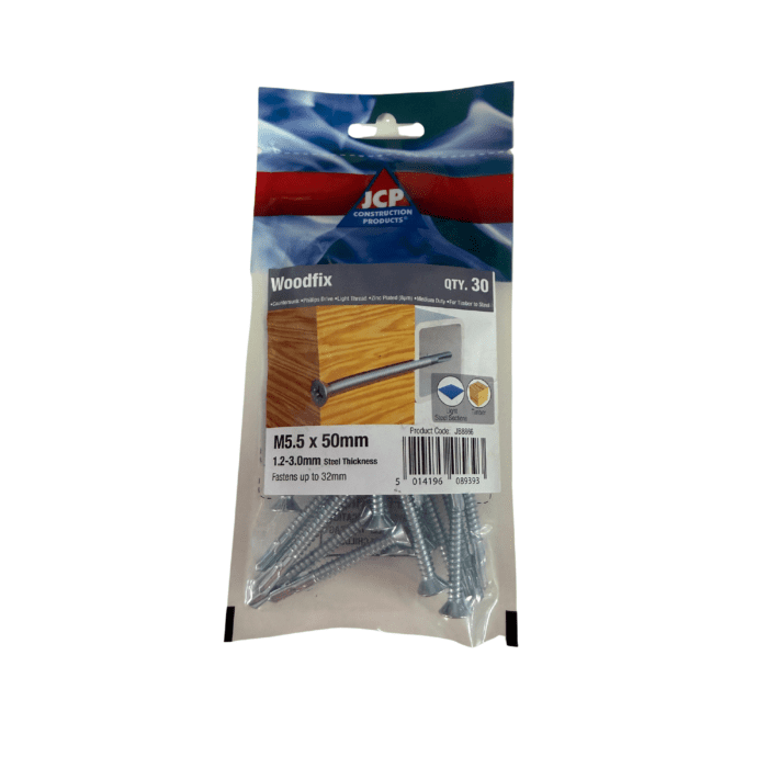 5.5 x 50mm WOODFIX SELF-DRILLING SCREWS BAG 30no - JB8866