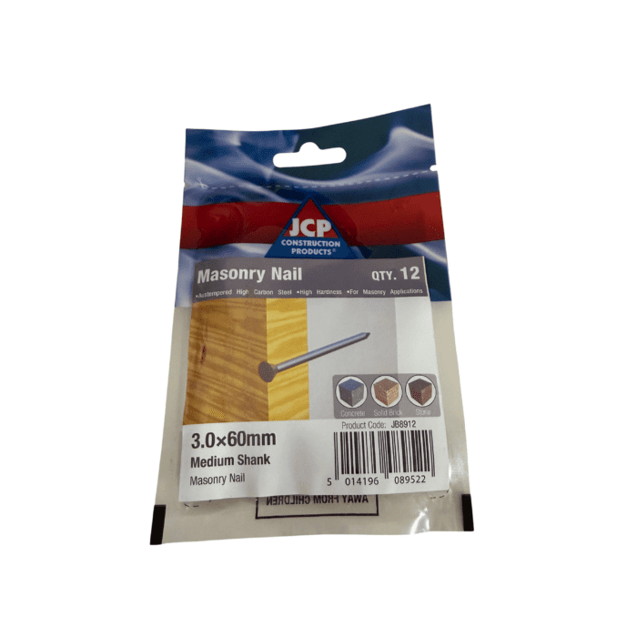 60mm MASONRY NAILS - BAG 12no - JB8912