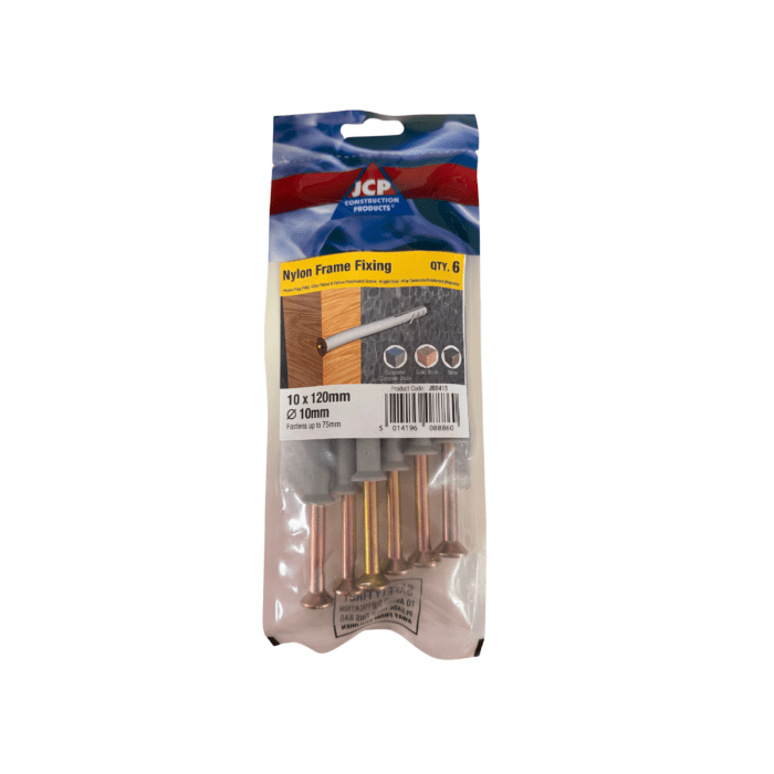 10 x 120mm NYLON FRAME FIXING ZYP BAG  6no - JB8415