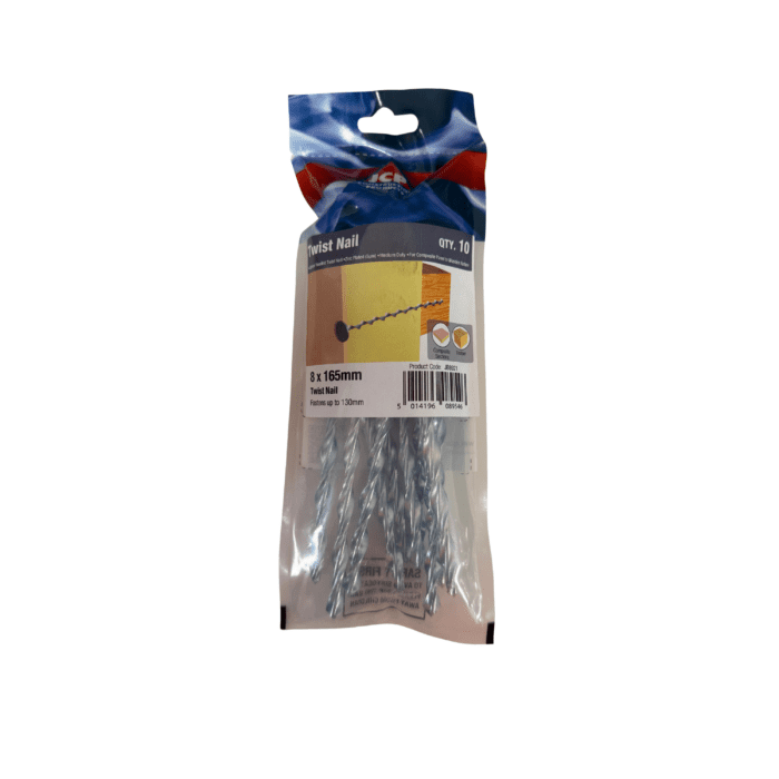 8 x 165mm BIG TWIST NAILS BZP - BAG 10no - JB8921