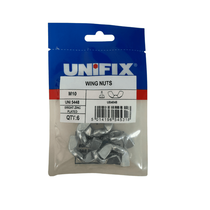 M10 WING NUTS BZP BAG 6no - UB4048